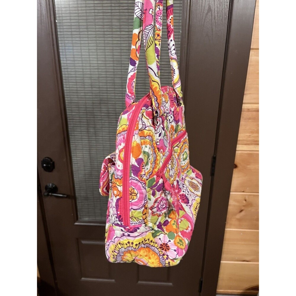 Vera Bradley Turn Lock Satchel Pink Swirls NWOT Retired Floral Handbag 13459 - Picture 2 of 12